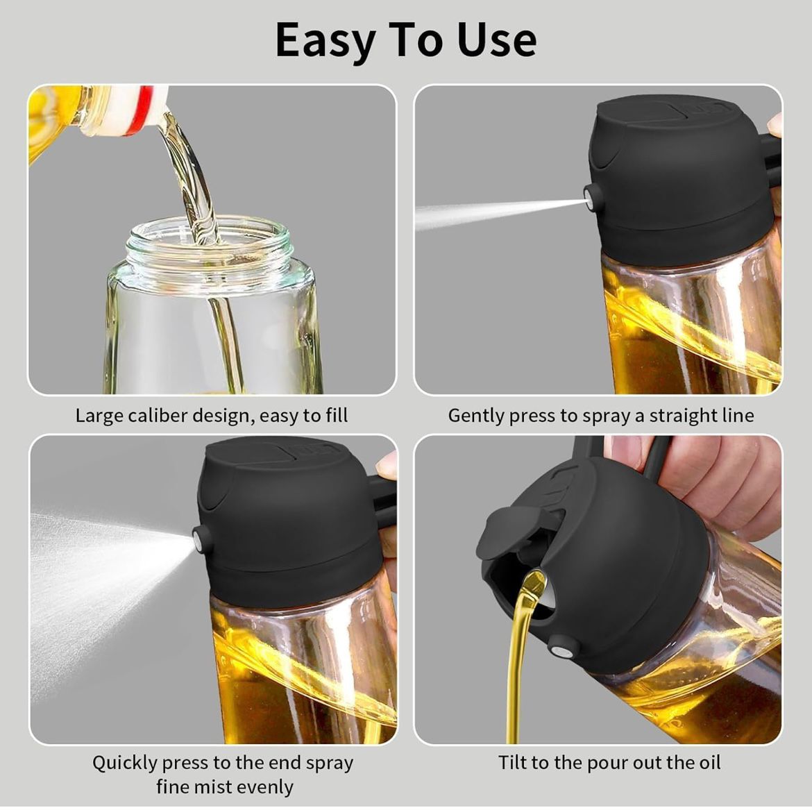 Glass Oil Sprayer and Dispenser Bottle